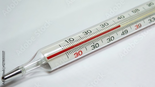 Clinical Thermometer on White Background