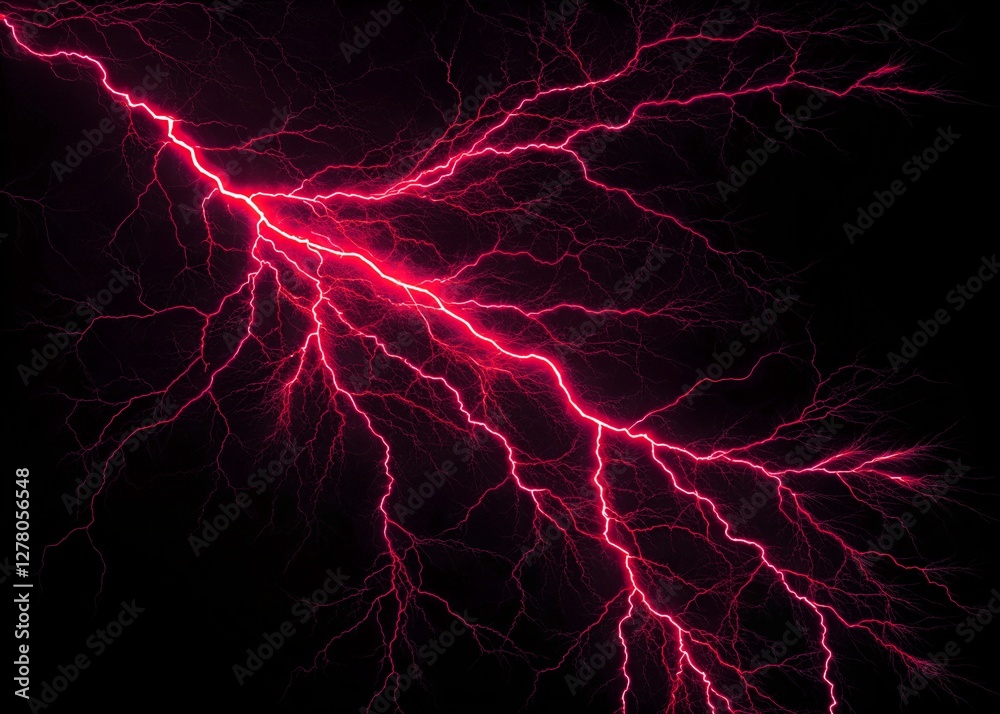Obraz premium Lightning strike on black background