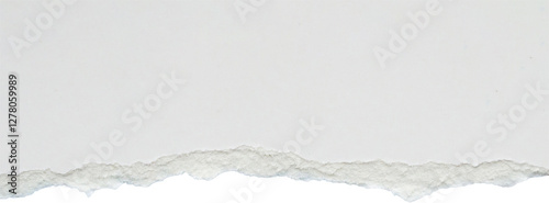 White ripped paper torn edges strips isolated on white background