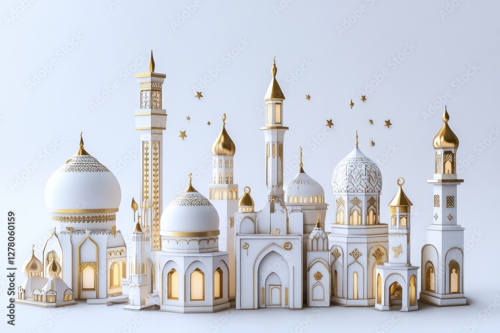 custom made wallpaper toronto digital3D Ramadan Decorations Kit Isolated and White Background