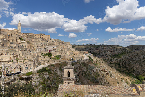 фотографія Panoramic view of historic city carved in rock Sassi of Matera, Matera, Italy