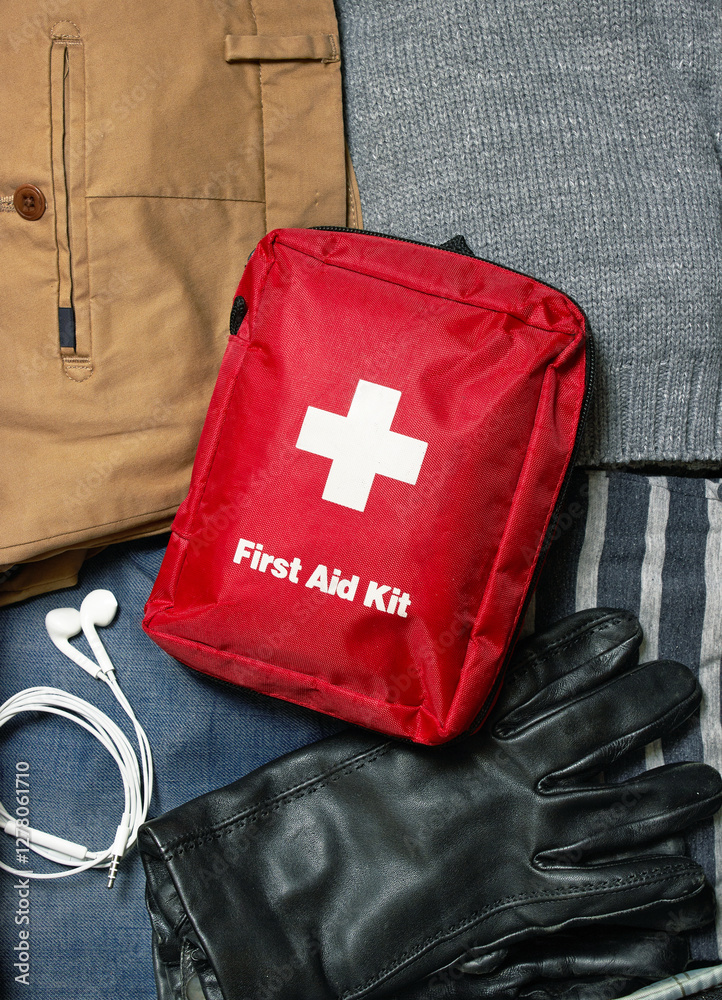 Naklejka premium First Aid Kit in suitcase