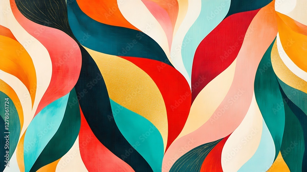 Obraz premium Abstract Colorful Wave Pattern Design Art