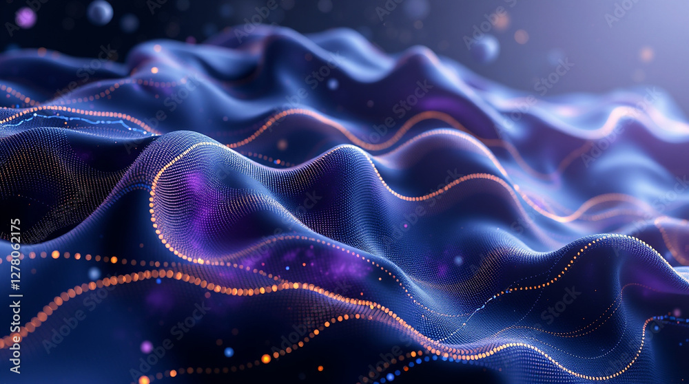 Fototapeta premium 3D data visualization of big data and business analytics sci-fi style