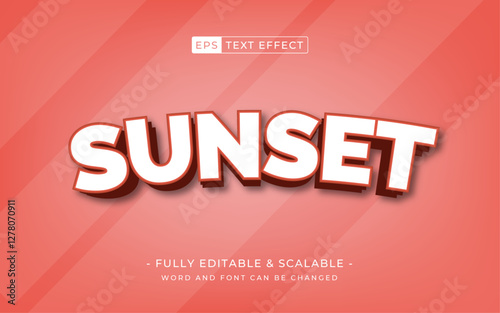 summer style editable text effect- sunset design text
