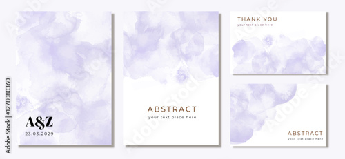 multipurpose card set with soft purple abstract watercolor background