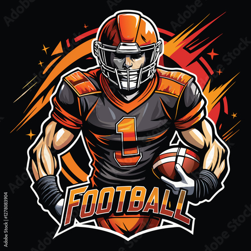 American footballer design illustration vector design.