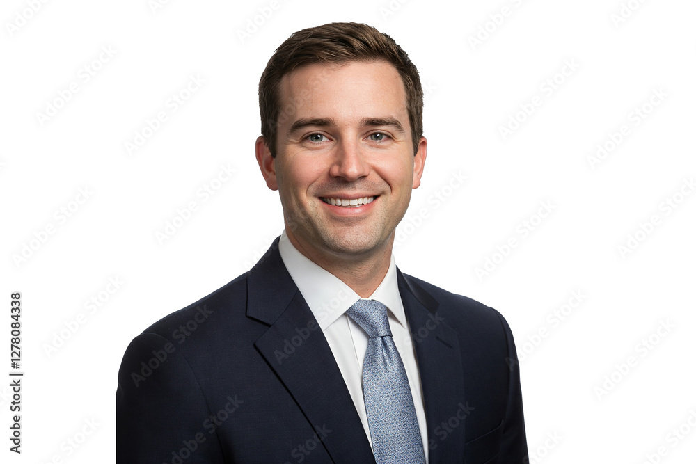 Portrait of a smiling businessman manager in suit, isolated on transparent background Portrait of a smiling businessman manager in suit, isolated on transparent background