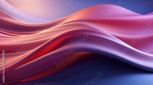 Hyper-realistic 3D render of abstract wavy lines in blue-purple gradient. Perfect for wallpapers, designs, and creative projects. Award-winning quality.