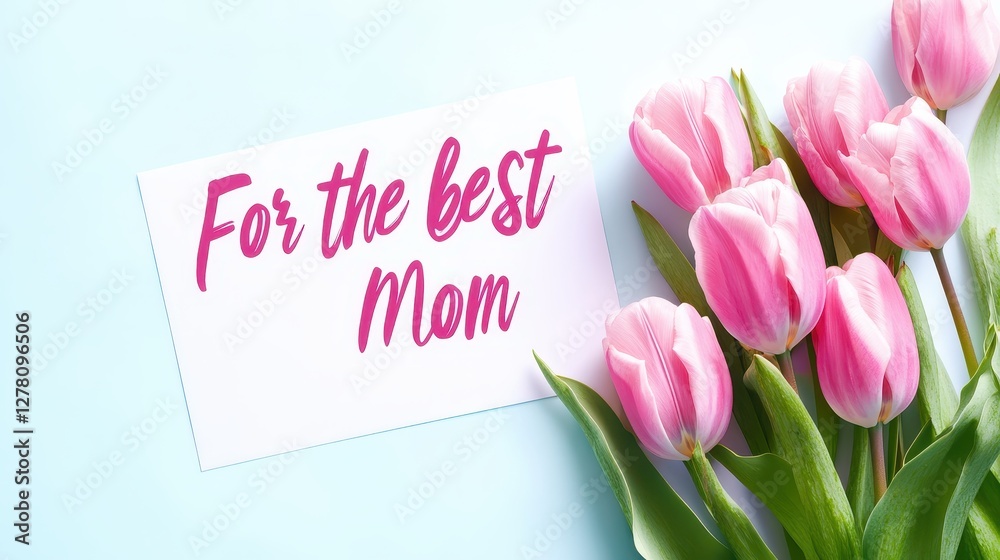 Fototapeta premium Sweet Pink Tulip Bouquet and 