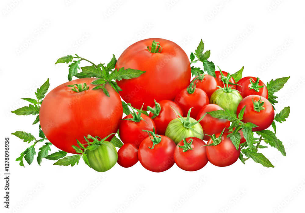 Rote und grüne Tomaten Hintergrund transparent PNG cut out Rote und grüne Tomaten Hintergrund transparent PNG cut out
