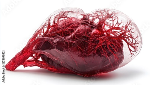 Transparent Heart Anatomy Against White photo