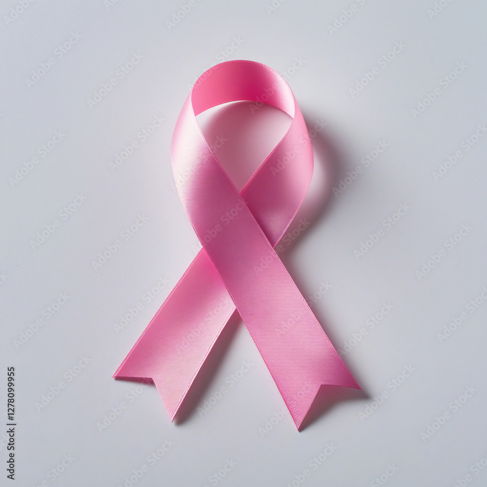 crossed pink ribbon symbol of world cancer day on a white background crossed pink ribbon symbol of world cancer day on a white background