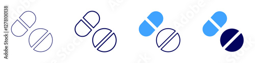 Medical care facilities icon in 4 different styles. Thin Line, Line, Bold Line, Duotone. Duotone style. Editable stroke