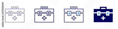 Medical care providers icon in 4 different styles. Thin Line, Line, Bold Line, Duotone. Duotone style. Editable stroke