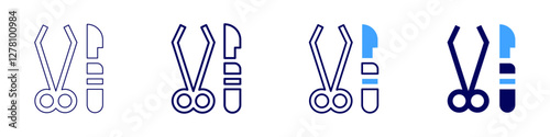 Medical consultation reviews icon in 4 different styles. Thin Line, Line, Bold Line, Duotone. Duotone style. Editable stroke