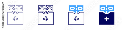 Medical health interventions icon in 4 different styles. Thin Line, Line, Bold Line, Duotone. Duotone style. Editable stroke