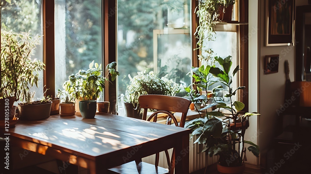 Fototapeta premium Cozy Ambiance In Sunlit Room