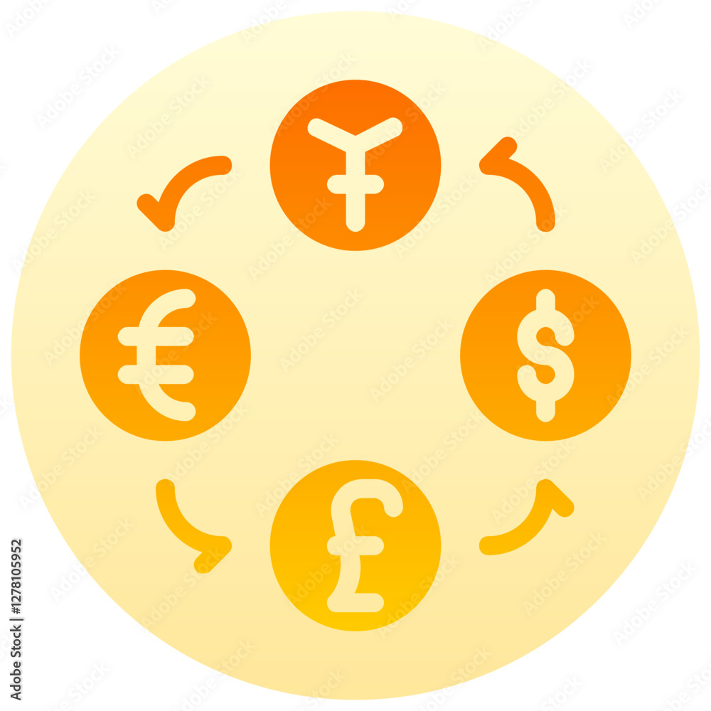 money market vector round gradient icon money market vector round gradient icon