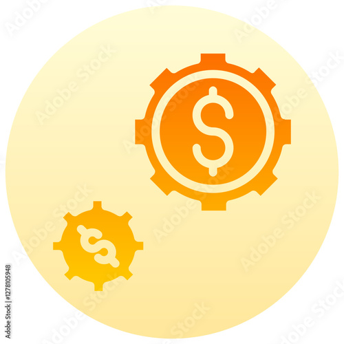 making money vector round gradient icon