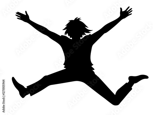 silhouette of a man jumping