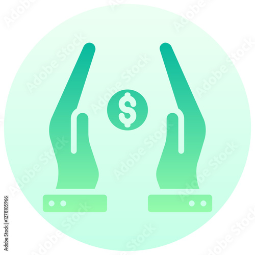 money saving vector round gradient icon