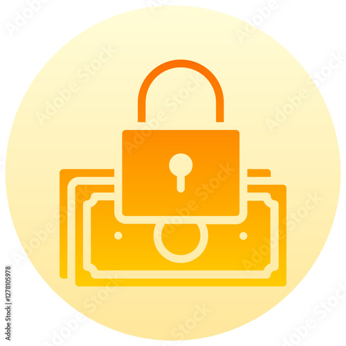 confidentiality vector round gradient icon