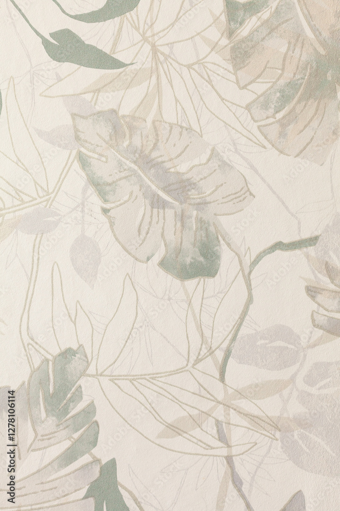 Obraz premium Botanical Bliss: A soft, textured backdrop featuring lush, pastel-toned foliage, perfect for serene and calming atmospheres.
