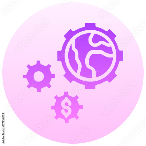 international economics vector round gradient icon