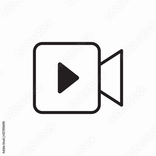 video play button icon vector sign