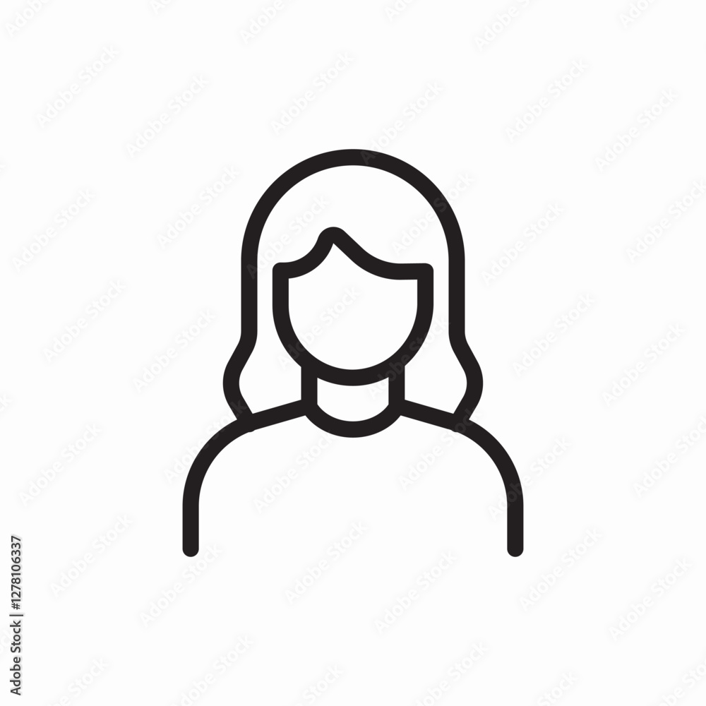 woman profile avatar icon vector sign woman profile avatar icon vector sign