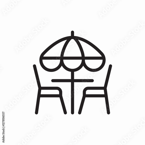 outdoor cafe table icon vector sign