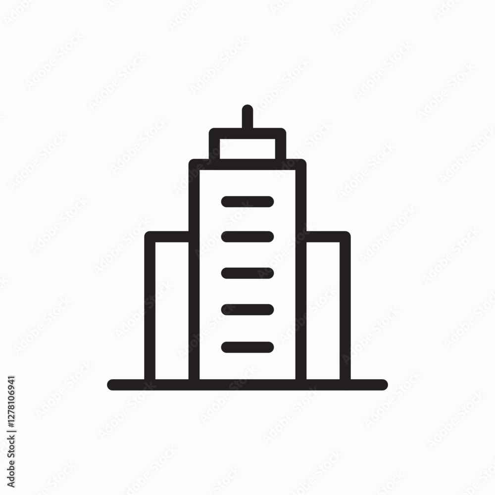Modern building architecture icon vector sign Modern building architecture icon vector sign