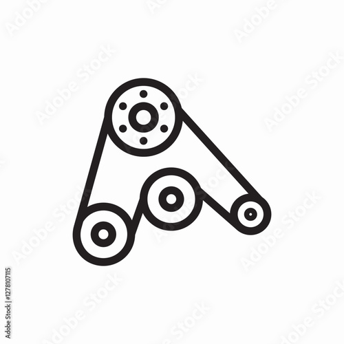 Timing belt auto icon vector sign