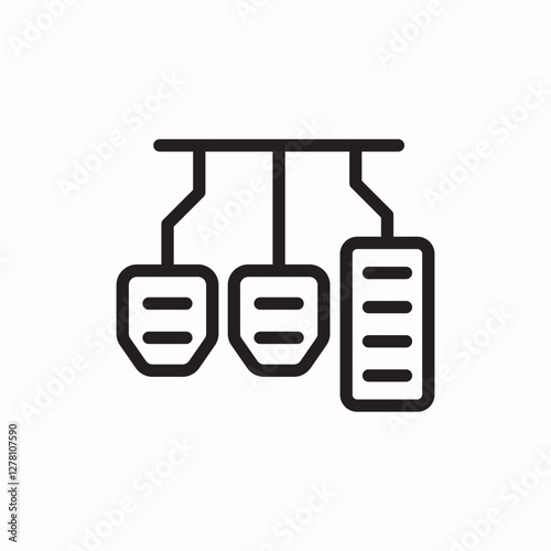 car pedals icon vector sign