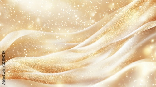 Golden glittering bokeh background featuring shimmering sparkles and defocused circles ideal for festive designs and elegant presentations
