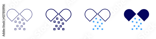 Medical outpatient care icon in 4 different styles. Thin Line, Line, Bold Line, Duotone. Duotone style. Editable stroke