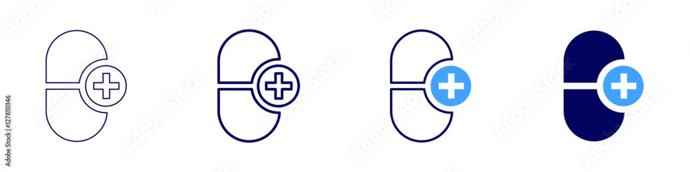Medical research breakthroughs icon in 4 different styles. Thin Line, Line, Bold Line, Duotone. Duotone style. Editable stroke