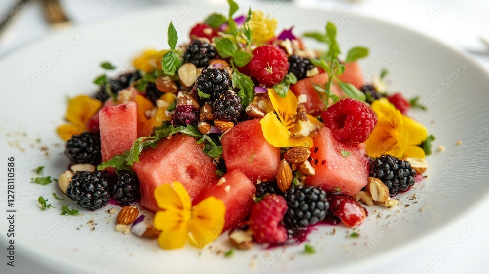 A Colorful and Refreshing Watermelon Fruit Salad A Colorful and Refreshing Watermelon Fruit Salad