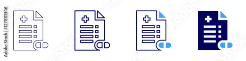 Medical test results icon in 4 different styles. Thin Line, Line, Bold Line, Duotone. Duotone style. Editable stroke