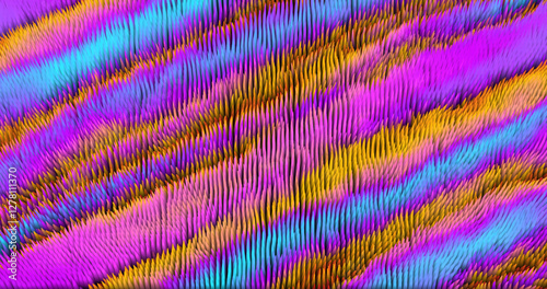Colorful abstract texture created with Gradient flow and 3D structure imitate the movement of liquid or wind. Vibrant colors, volumetric waves and digital noise create a sense of depth and dynamics. I