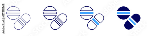 Medical therapeutic solutions icon in 4 different styles. Thin Line, Line, Bold Line, Duotone. Duotone style. Editable stroke