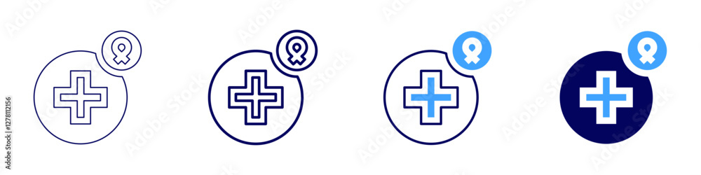 Fototapeta premium Medical treatment icon in 4 different styles. Thin Line, Line, Bold Line, Duotone. Duotone style. Editable stroke