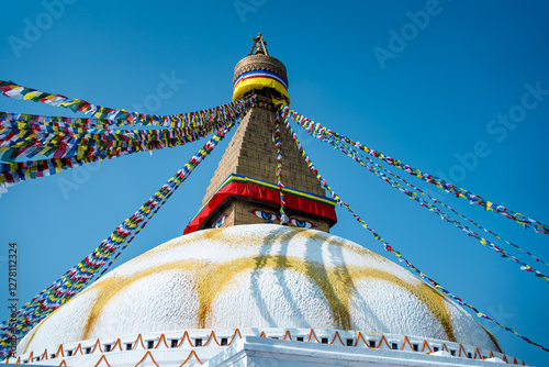 Landscape view of Baudhanath Stupa in kathmandu, Nepal. photo