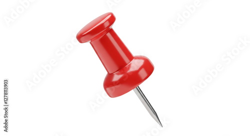 Red pin, push pin isolated