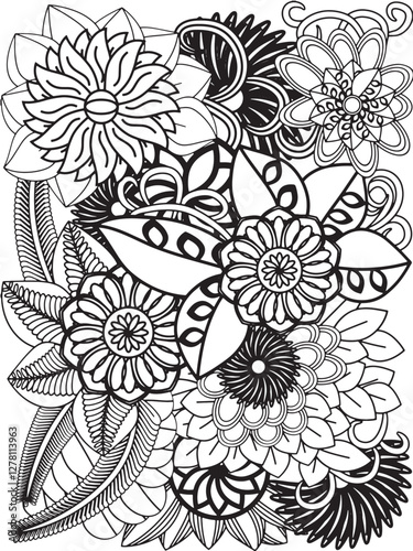 Flowers Coloring Pages For Adultes