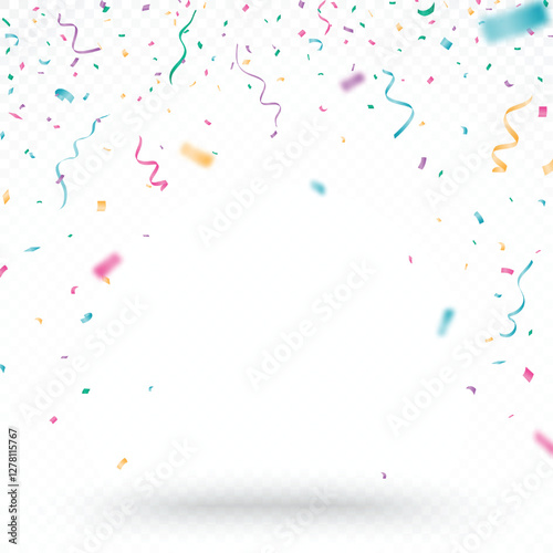 Colorful Confetti celebrations design isolated on transparent background