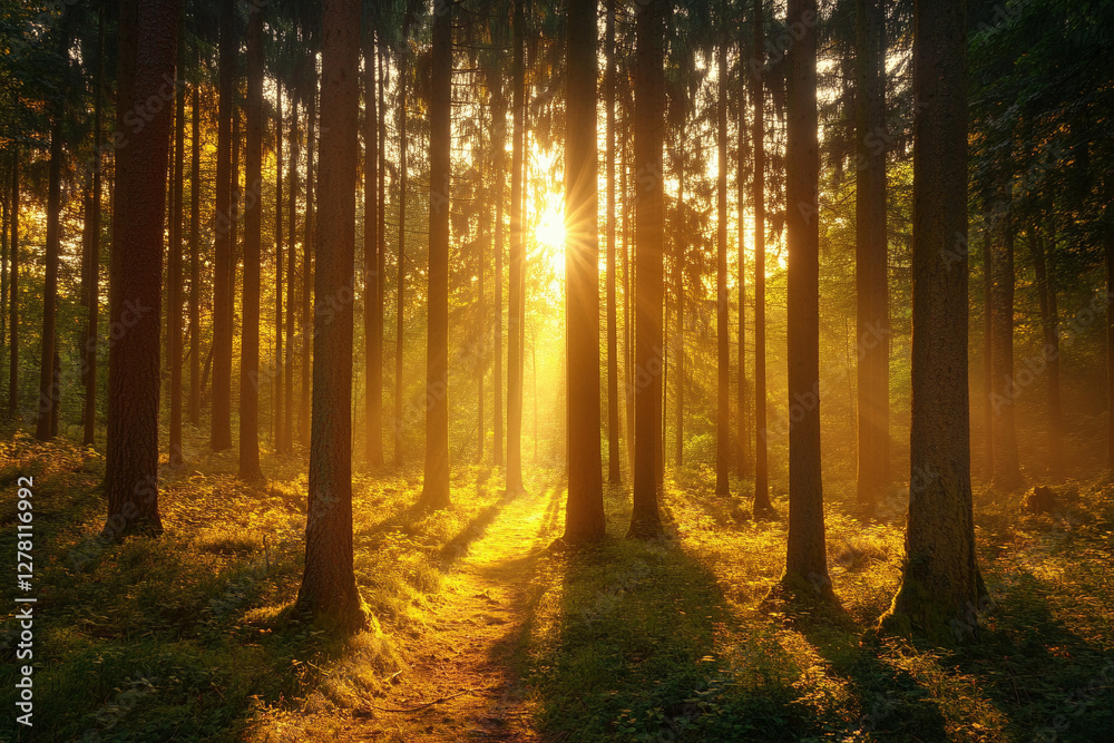 Obraz premium sunrise in the forest