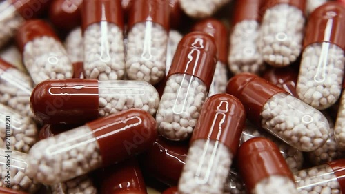Vitamin complex capsules close-up