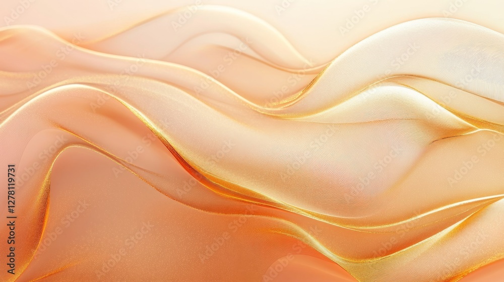 Abstract flowing fabric with shades of peach and gold Abstract flowing fabric with shades of peach and gold